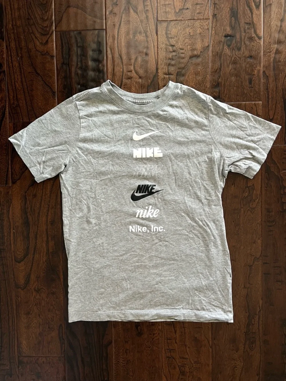 Nike Gray Short Sleeve Logo Stack Tee